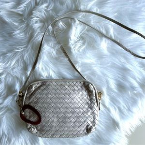 Walter Katten Cream Weaved Leather Cross Body Bag
